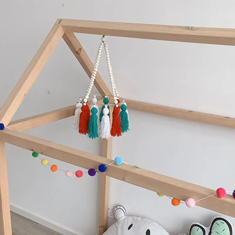 F62d bébé berceau perles en bois