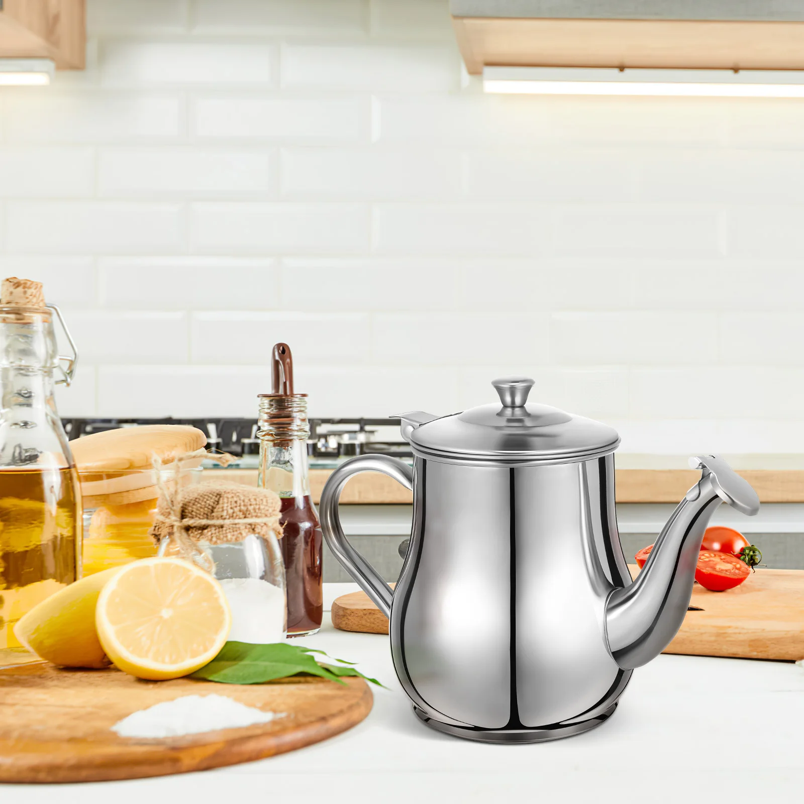 

18Oz Stainless Steel Oil Strainer Pot with Fine Mesh Filter Removable Strainer for Cooking Oil Storage Grease Saver Kitchen