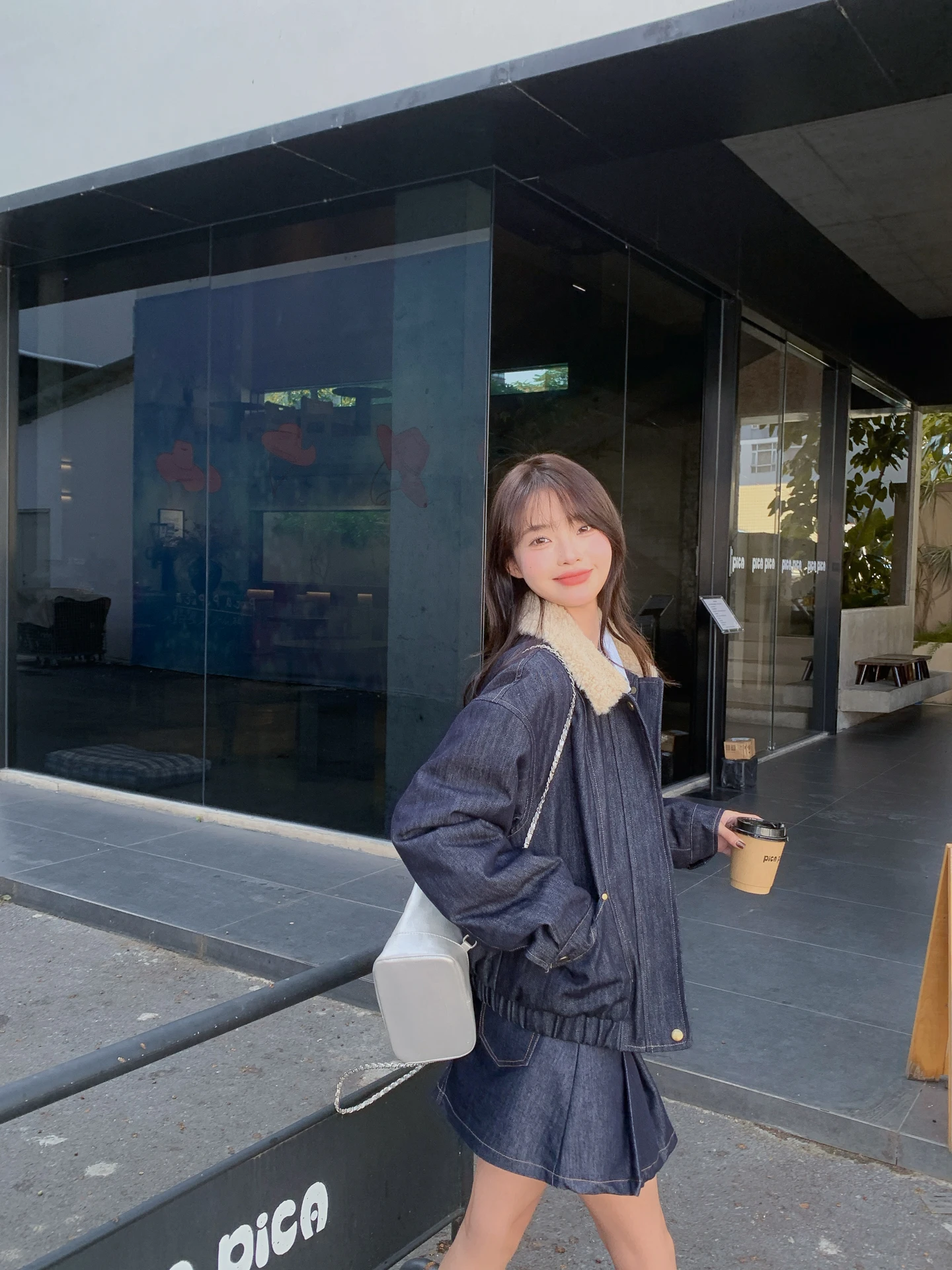 

Корейское женское пальто Sle Thiened Fce, повседневное универсальное свободное пальто, теплое повседневное пальто без внутренней части, застежка-молния