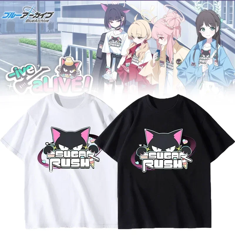 Game Blue Archive Kyouyama Kazusa Airi Cosplay Costume Summer Unisex T Shirt Sugar Rush Carnival Party Short Sleeve Tops Clothes