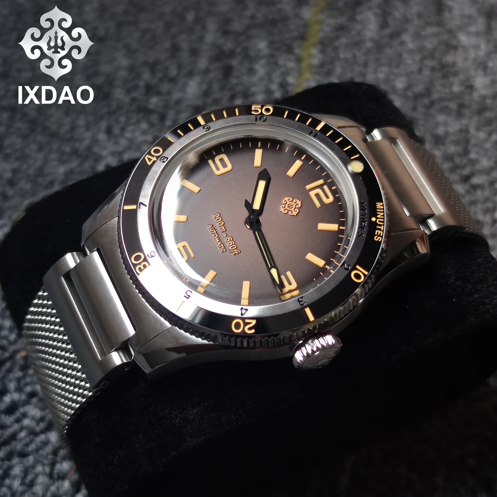 IXDAO IPOSE 2023 NEW GMT SW200 Automatic Movement Mechanical Wristwatch ETA Sports Retro Diving Casual Dress 200m Waterproof