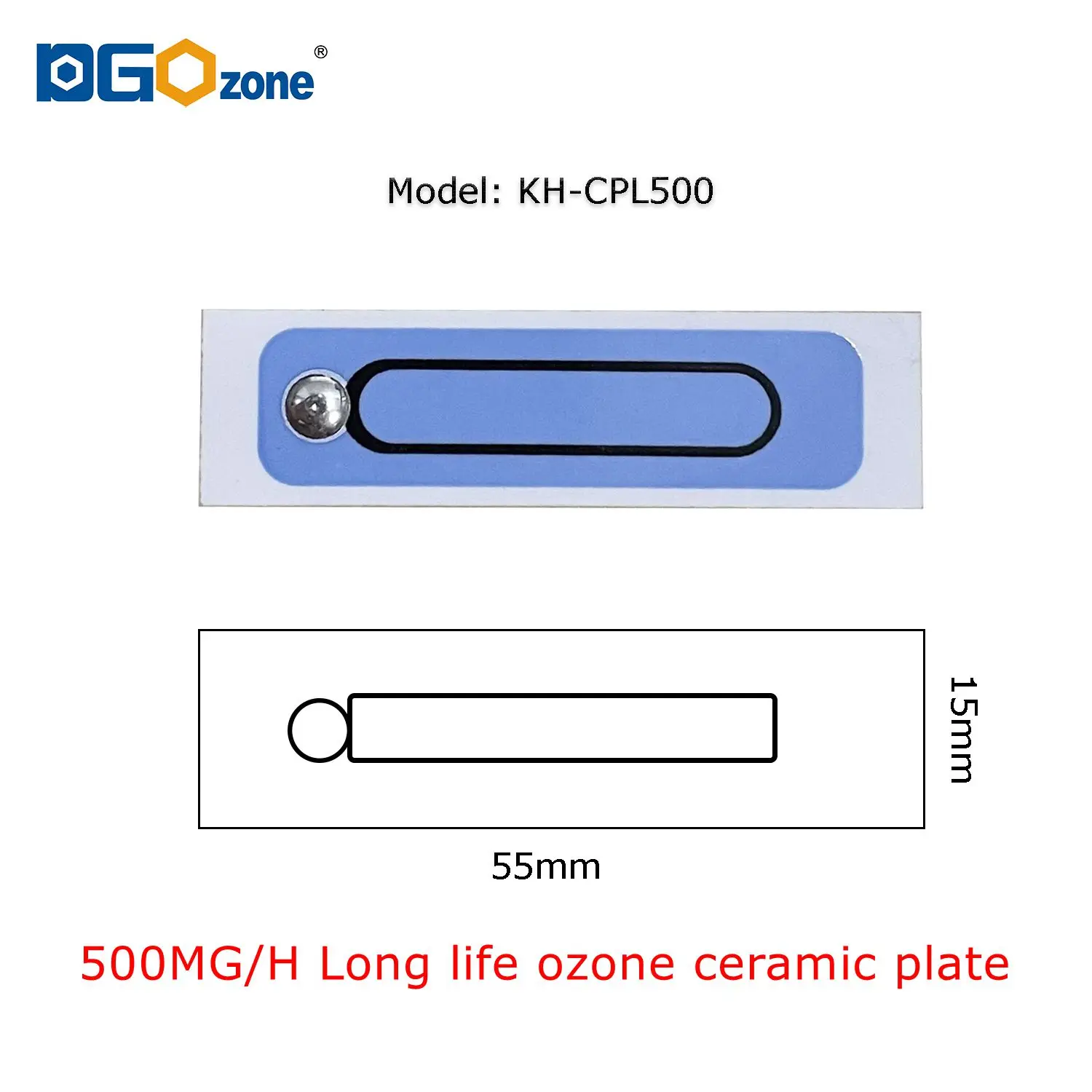 50mg 100mg 200mg 500mg Ozone Ceramic Pate for Air purifying 5PCS Long Life blue Ozone Parts Corona Discharge