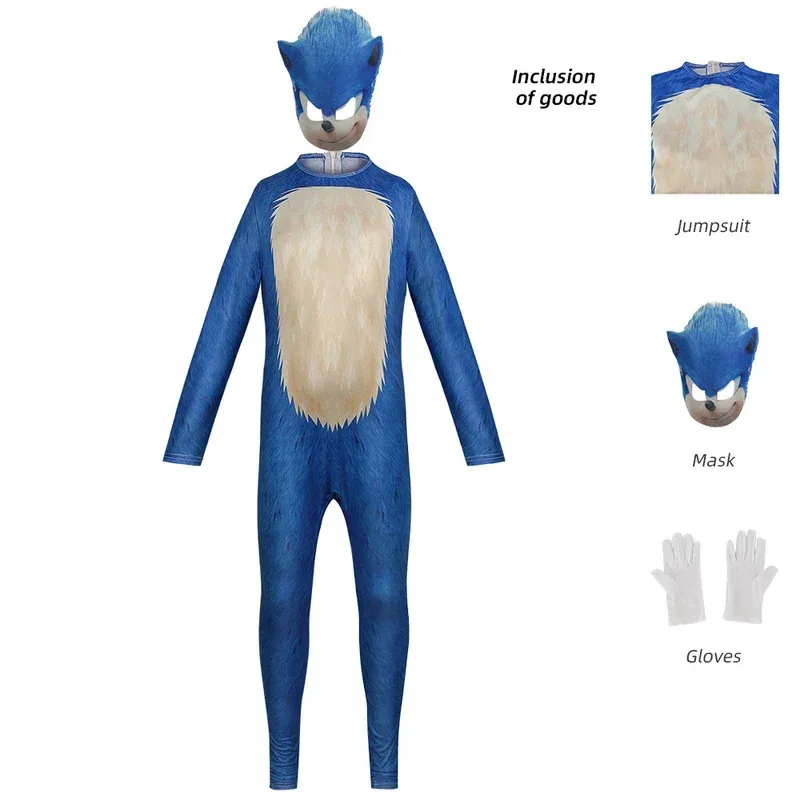 A Litter Of Bears Anime The Sonic Kid Series cosplay characters Children Cartoon Cute Jumpsuits Mask Suit for Boy Hall 2025 New