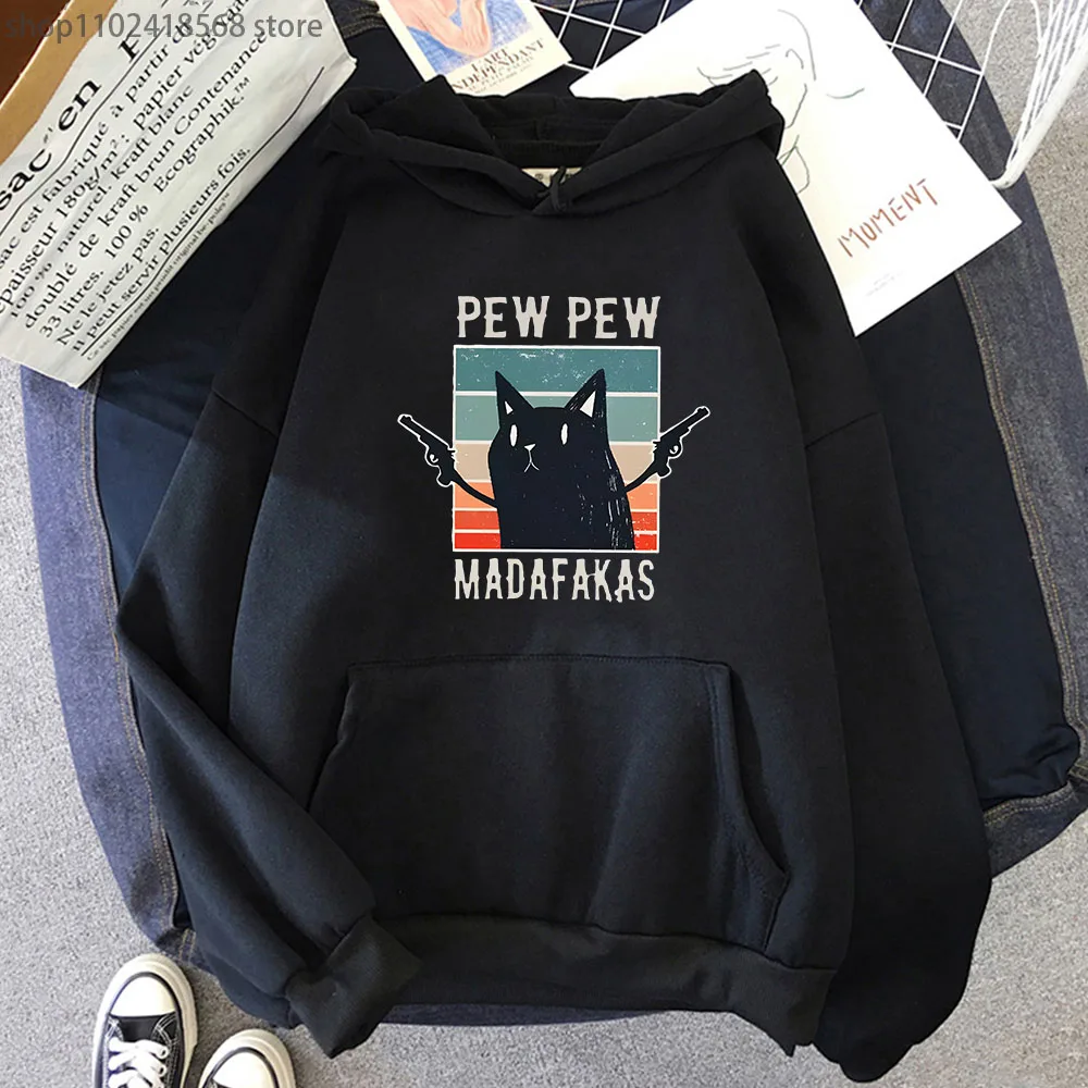 Pew Pew Madafaks Cute Funny Printed Hoodies Cartoon Sweatshirt Men Autumn Winter Hooded Fashion Fashion Casual Tracksuit Women