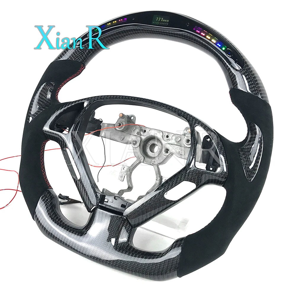 LED carbon fiber steering wheel for Infiniti G37 Q50 Q60 G35 car custom Alcantara Leather steering wheel