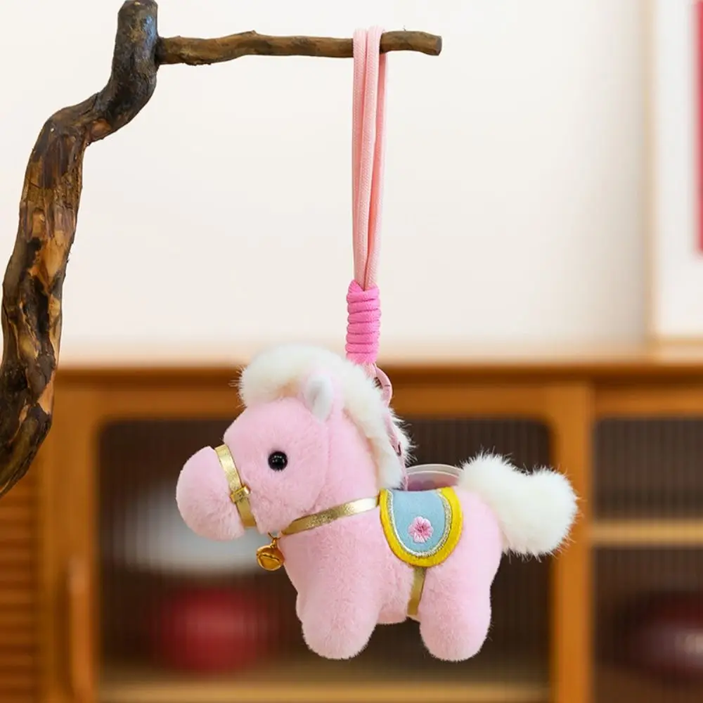 Criativo cavalo de pelúcia chaveiro bonito mascote bonecas de pelúcia cavalo boneca pingente fofo kawaii zodíaco pônei estatueta decoração para casa