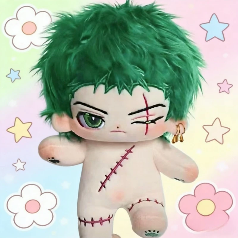 

Плюшевая кукла One Piece Zoro 20 см, милая аниме-кукла Q-версии из хлопка, подарок на день рождения для друзей (без одежды)