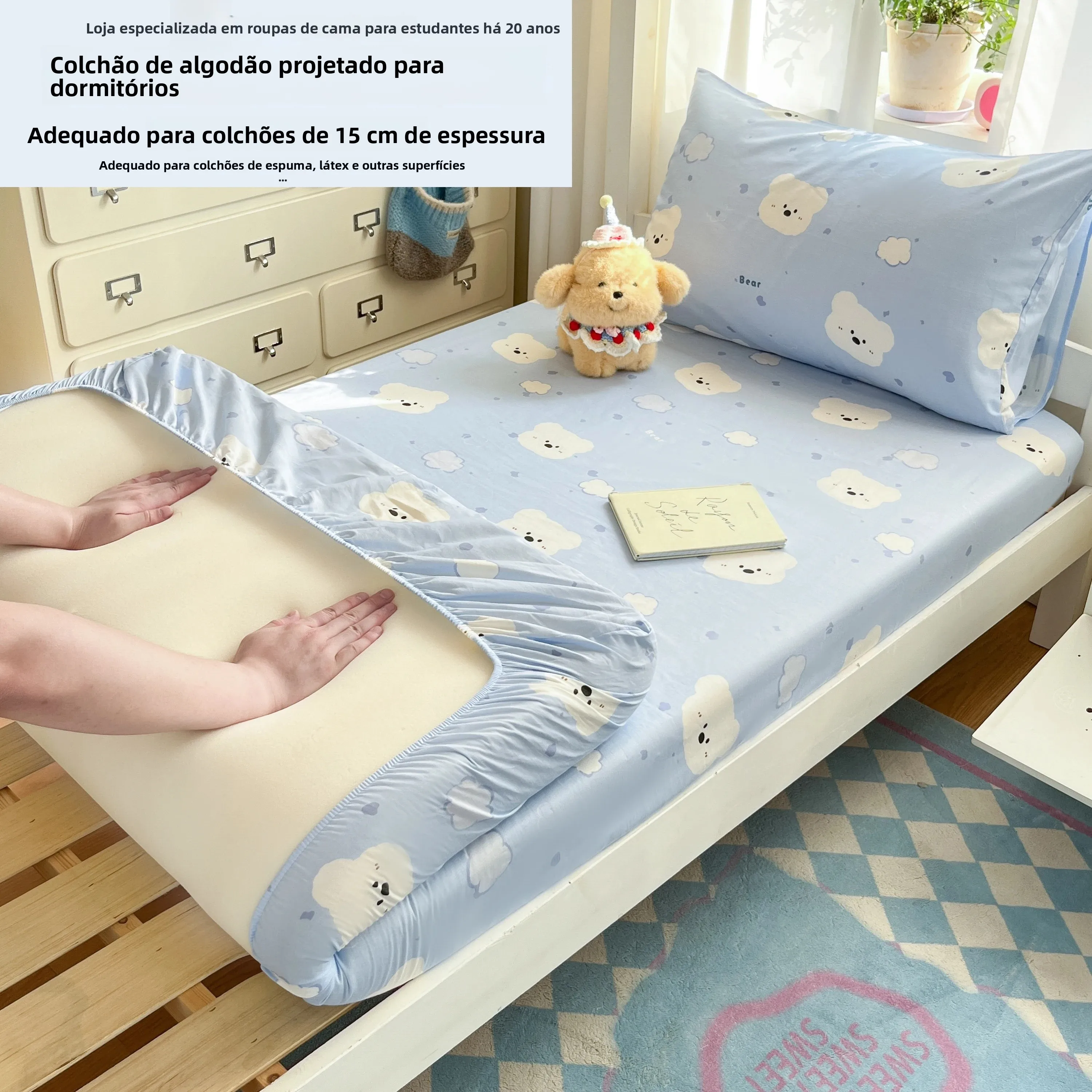 housse-de-lit-en-pur-coton-pour-lit-simple-de-dortoir-90x190-housse-de-lit-etudiante-haute-respirabilite-antiderapante-impermeable-a-l'eau
