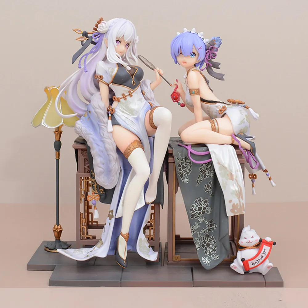 23cm Anime Re:Life in A Different World From Zero Figures Emilia Rem Action Figures PVC Collection Model Ornamen Toys Doll Gifts