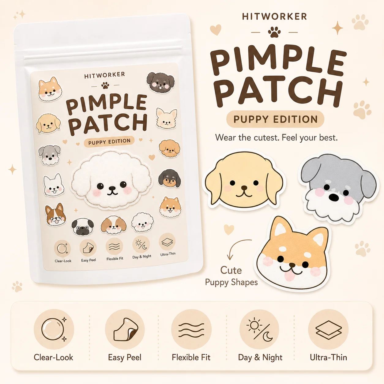 100PCS Pimple Cover Patches, Clear-Look Hydrocolloid Beauty Patches For Day And Night Use, Easy Peel Spot Cover