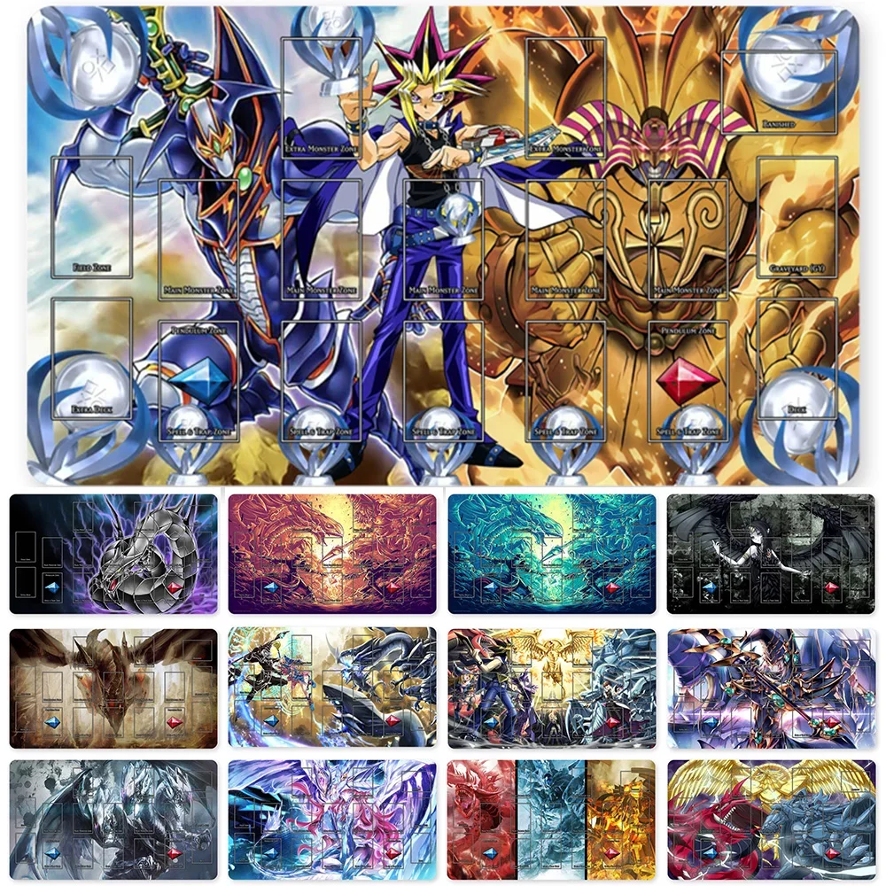 

YuGiOh Playmat Blue-eyes Ultimate Dragon Dark Magician Duel Monsters Playmats Compatible for OCG TCG + Free Bag - ygo (31)