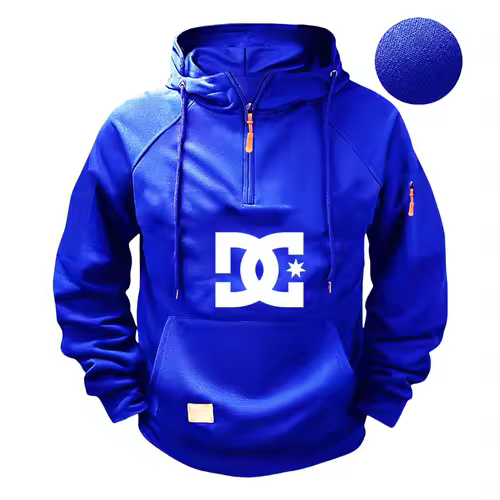 New men's fashion zippered pullover, long-sleeved sweatshirt, casual autumn sweatshirt, multi-pocket spring and autumn style - Image 6