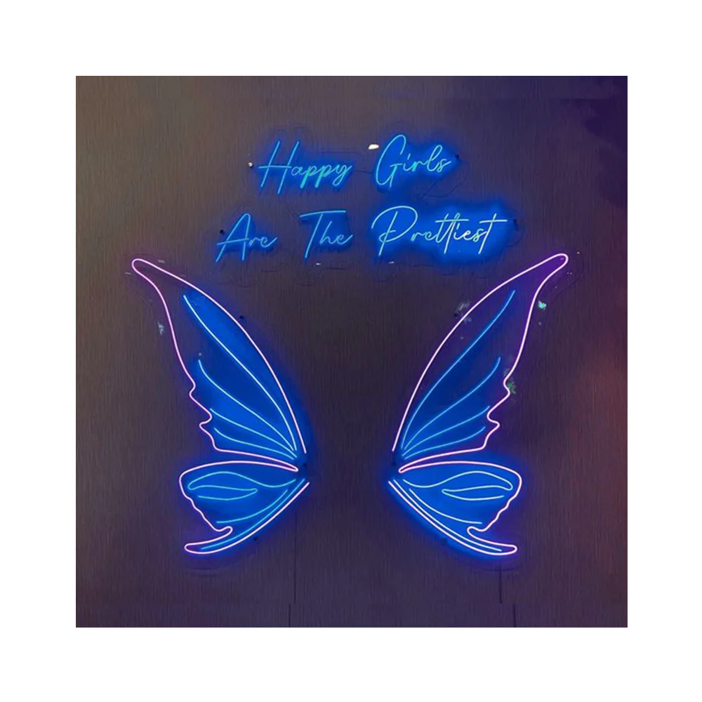 Wholesale Decoration Gift Neon Letters for Wall Butterfly Wing Neon Sign Wing Neon Light for Bar Party Business Decoration