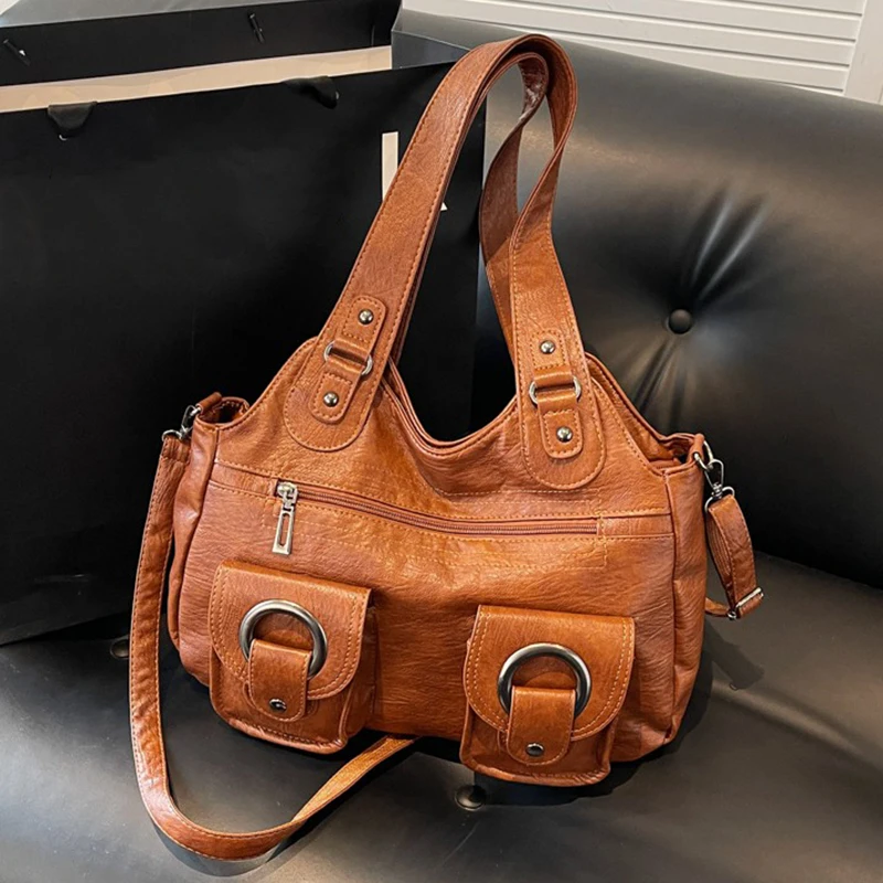 

Personalized minimalist solid color large capacity women's crossbody bag, lightweight and minimalist personalized niche women's