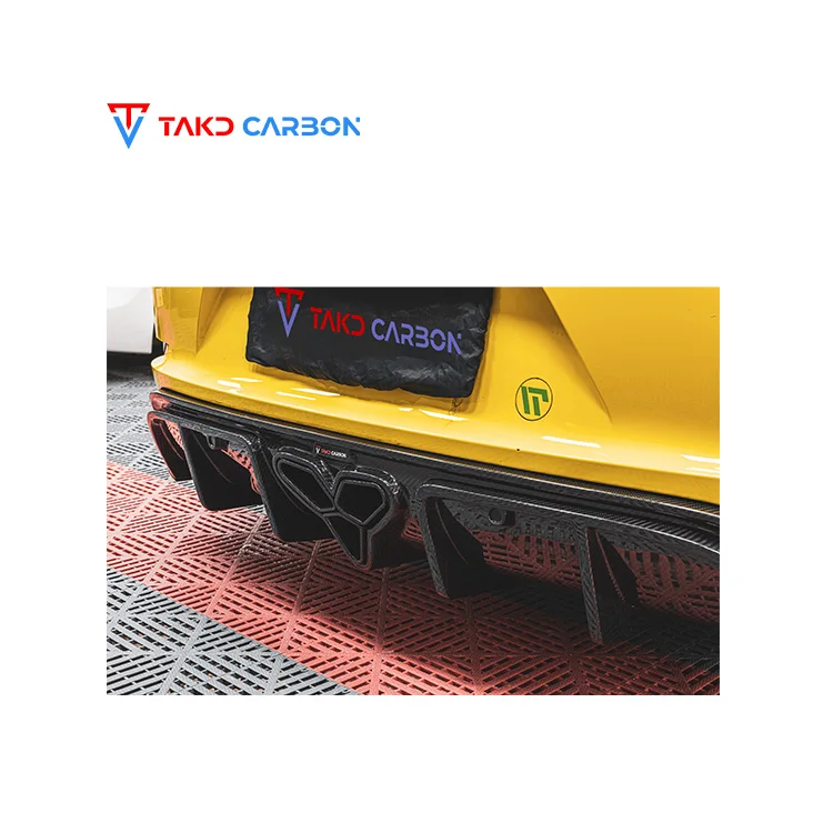 

TAKD Carbon 100% Dry Carbon Fiber Material Rear Bumper Diffuser Universal Rear Spoilers for Porsches 718 Cayman Boxster