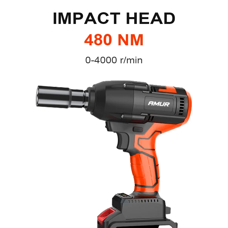 21V 480N.m Brushless Electric Impact Wrench Cordless Wrench Socket Rechargeable Screwdriver High Power Impact Plat