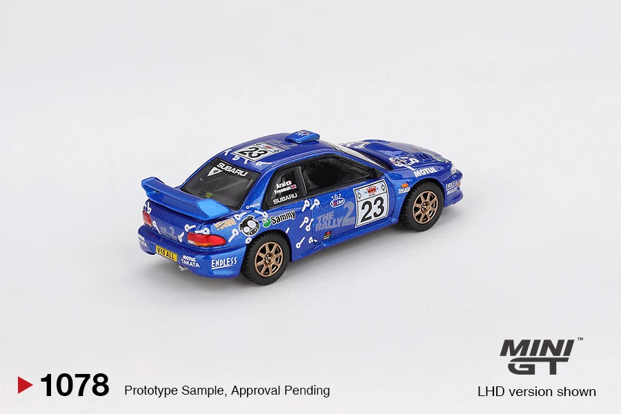 MINIGT 1/64 Subaru Impreza WRC99 # 23 2000 Acropolis RallyMGT 01078-CH Auto Legering Motorvoertuig Diecast Metaal Model Kinderen Speelgoed Jongens