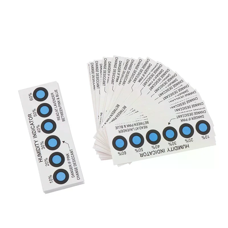 بطاقة مؤشر الرطوبة لاختبار الرطوبة في الحاويات المغلقة10%-60% بطاقة أوراق الاختبار بطاقة الرطوبة الزرقاء ست نقاط