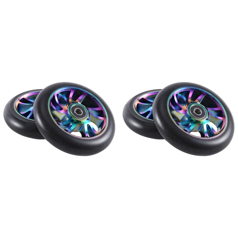 4Pcs 110 Mm Colorful Aluminium Stunt Scooter Wheels Aluminum Scooter Wheel Scooter Accessories