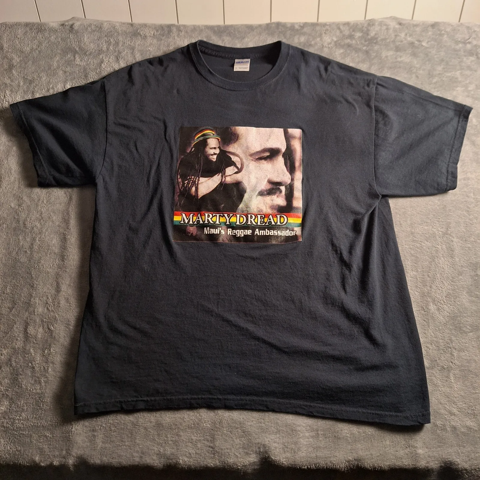T-shirt noir « Ambassadeur du reggae de Maui » de Marty Dread, musique reggae, taille XL