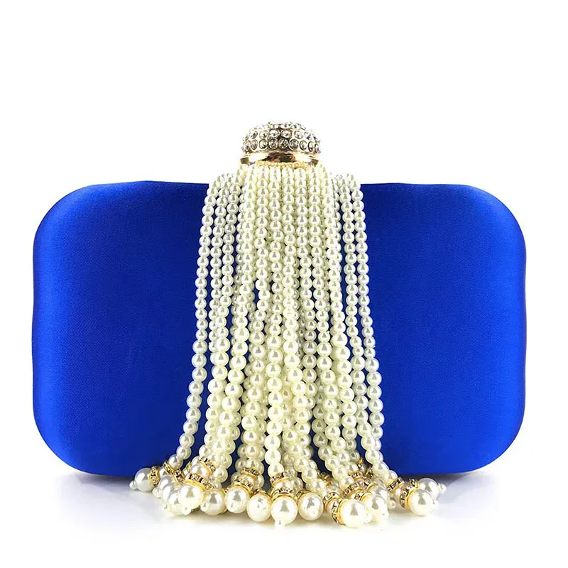 

Женская вечерняя сумка из атласа с жемчужными кисточками, для свадьбы, выпускного вечера, вечеринки, роскошный клатч с бриллиантовой застежкой, элегантные дамские сумочки цвета виньо