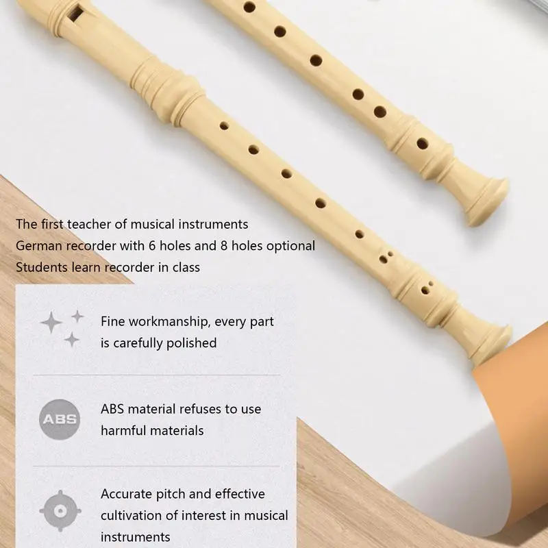 Recorder Instrument For Kids German Fingering Soprano Recorder Flute Instrument With Cleaning Rod Student Flute For Home