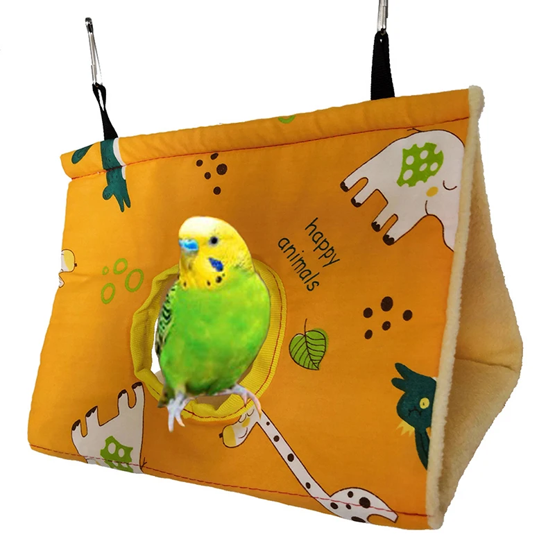 Autumn Winter Parrot Nest House Comfortable Hammock Hanging Cage Plush Thickened Sleeping Bed Cave For Bird Pet Accessories