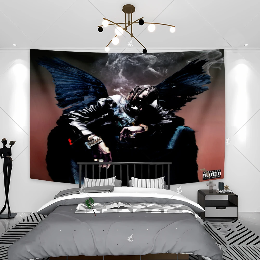 

90x150cm Travis Scotts Wall Tapestry Hippie Rapper Music Tapestry Album Poster Dorm Background Cloth Aesthetic