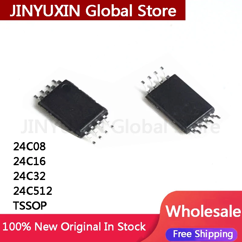 20Pcs AT24C08 24C08 AT24C16 24C16 AT24C32 24C32 AT24C512 24C512 TSSOPIC Chip Stock Wholesale