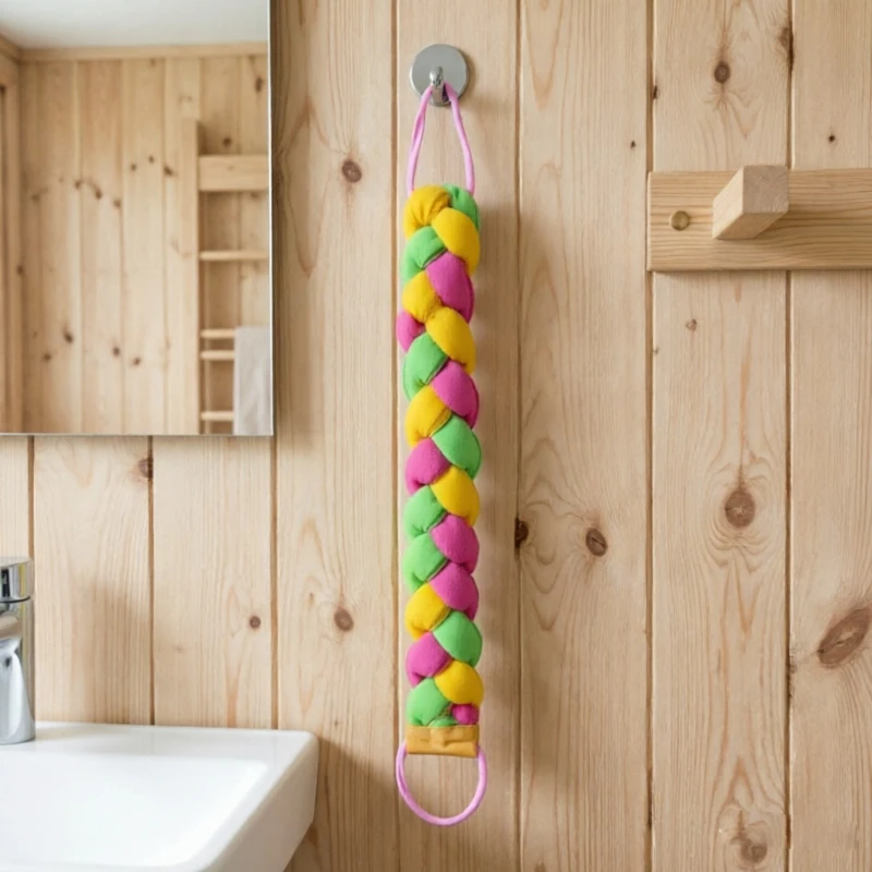 Rainbow Back Shower Body Exfoliate Strap Flower Mesh Net Shoulder Scrubber Long Sponge Shower Body Wash Brush