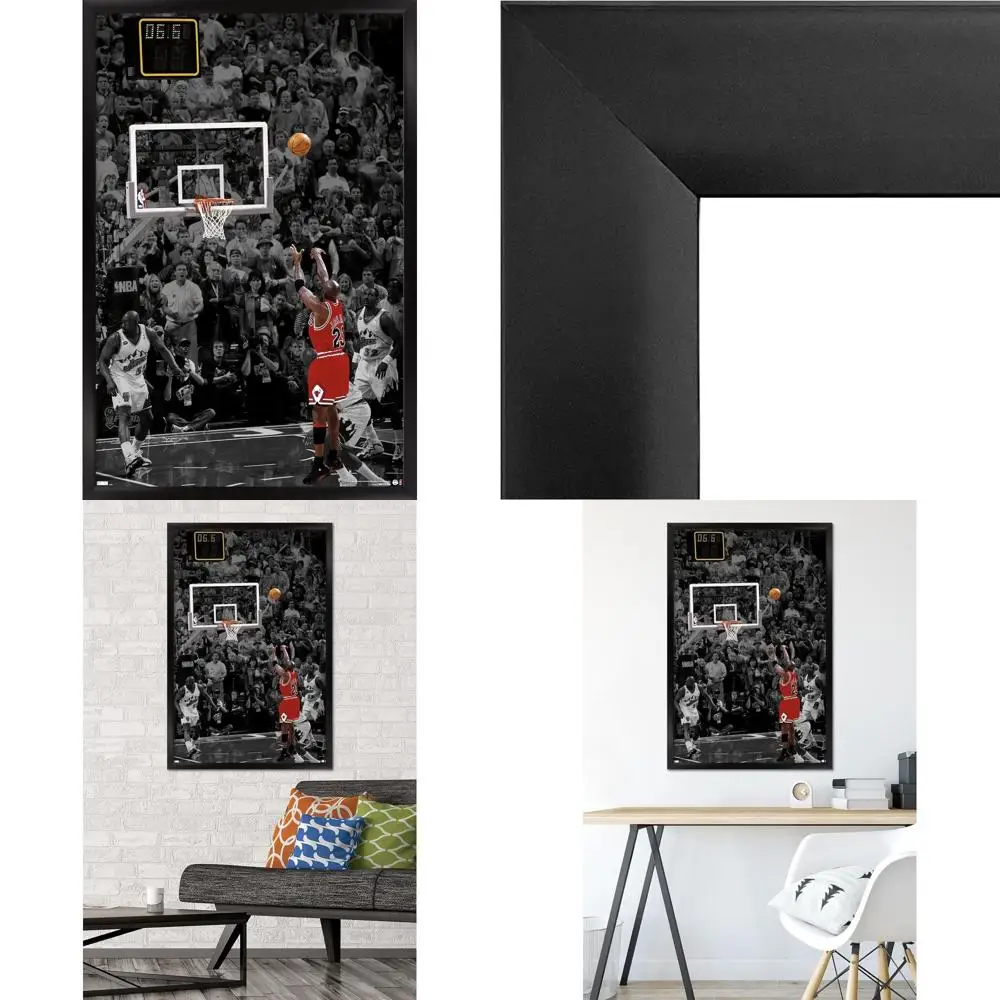 

Настенный художественный постер Майкла Джордана The Shot 34 x 22,4, в черной рамке