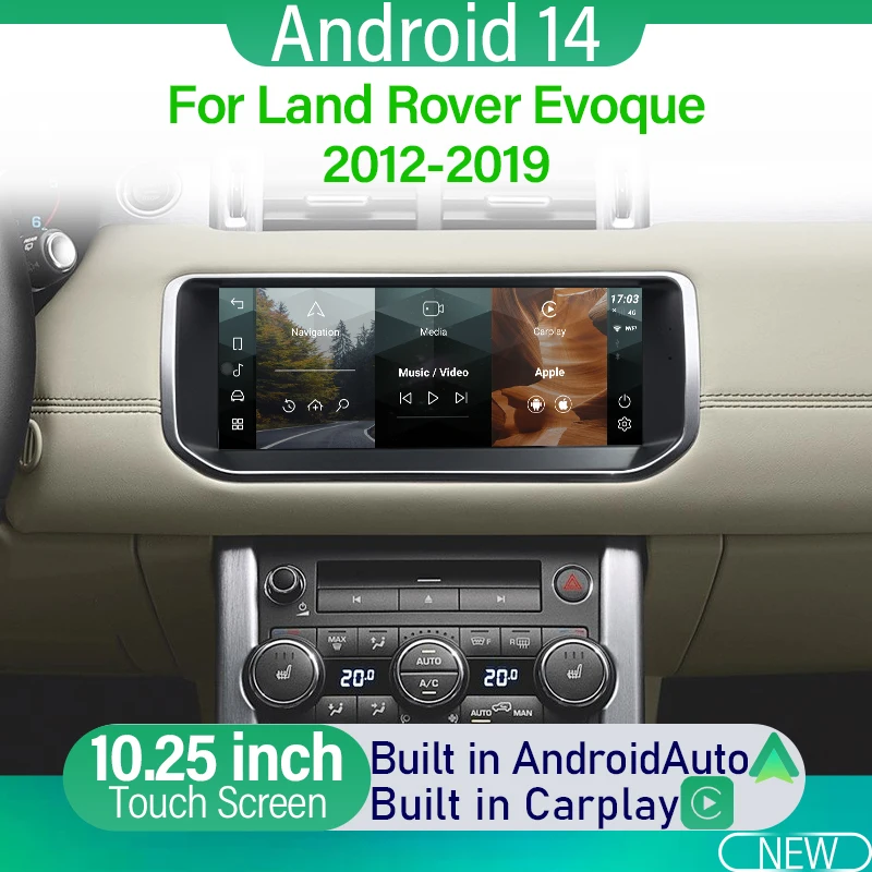 

Android 14 Автомобильный DVD-радио Мультимедийный плеер GPS-навигация для Land Rover Range Rover Evoque 2012-2019 Carplay Auto Host Unit