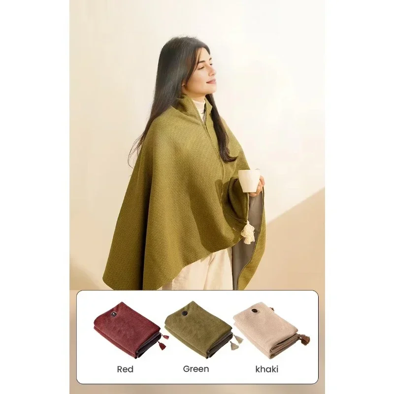 Office wireless creative USB preheating wearable electric blanket portable heating shawl