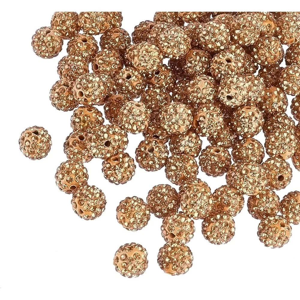 

100 шт. 10 мм бусины со стразами топаз проложить диско-шар глиняная бусина из полимерной глины бусины со стразами для ручки