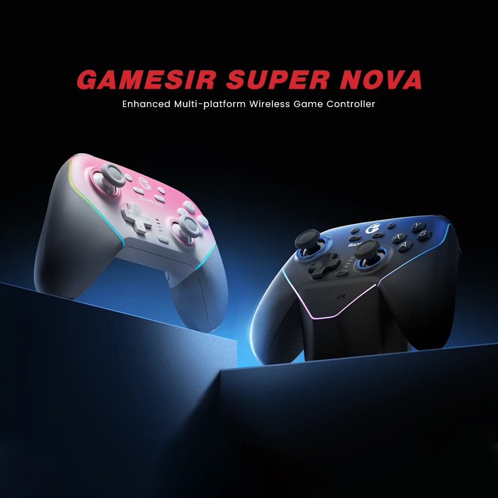 وحدة تحكم التبديل اللاسلكية GameSir Super Nova الأصلية مع محطة شحن، عصا تحكم بتأثير القاعة لجهاز PC Switch Android Phone