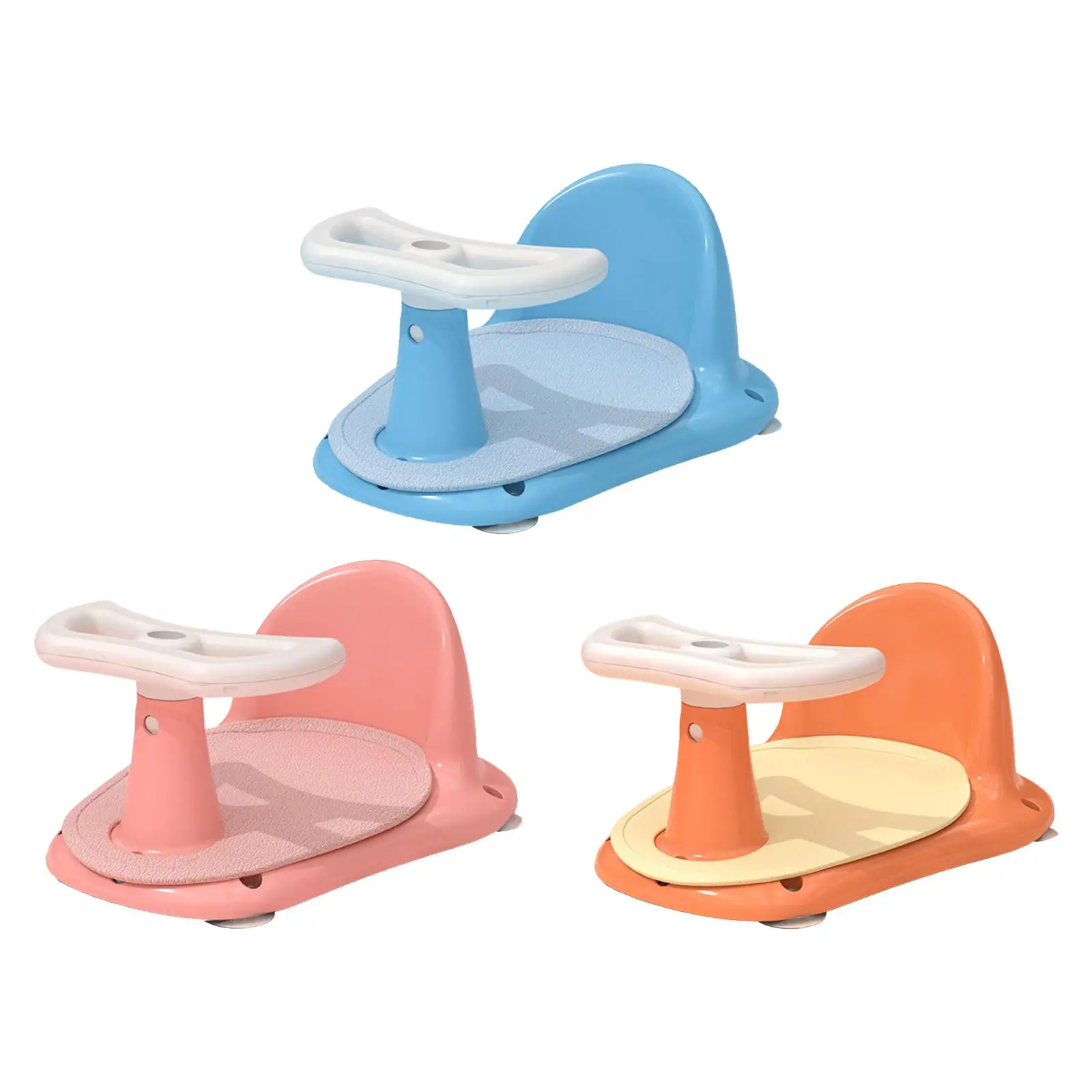 Bathtub Seat Tub Sitting up with Non Slip Mat Suction Bathtub Chair Bath Seat Support Steering chair for Newborn Kids