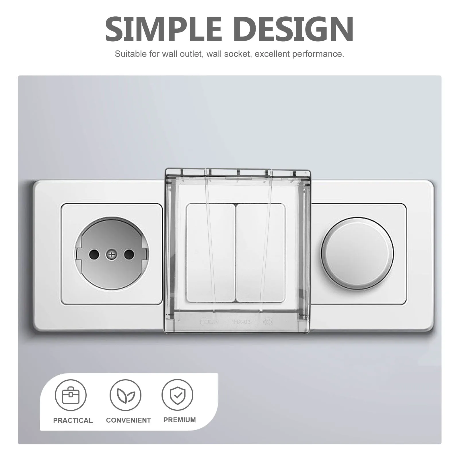 

1PC Black Waterproof Outlet Protective Cover for Bathroom Outdoor Wall Socket Adhesive Splash Proof Reusable for Wall