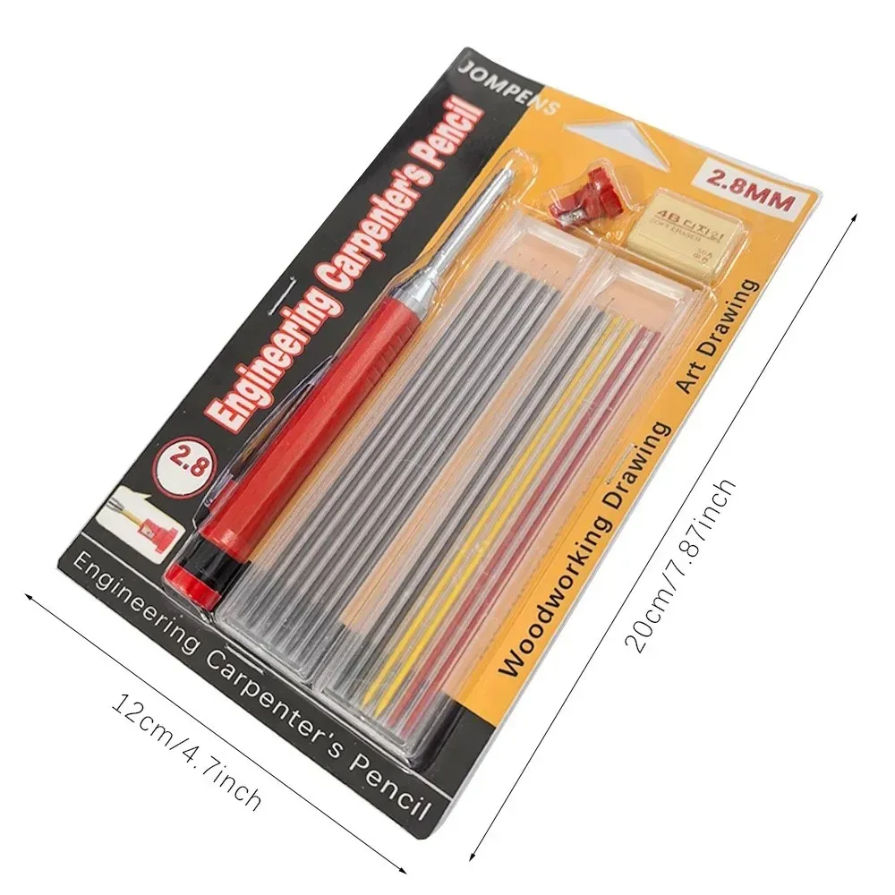 Woodworking Pencil Card Set, Deep Hole Marking and Drawing, with 2.8mm Reliable and Durable Lead, for Carpenters Engineering