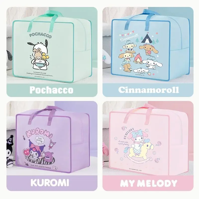 Kuromi Cinnamoroll Anime Kawaii Sanrio Quilt Storage Bag Cute Cartoon My Melody Portable Waterproof Storage Bag Gifts for Girls