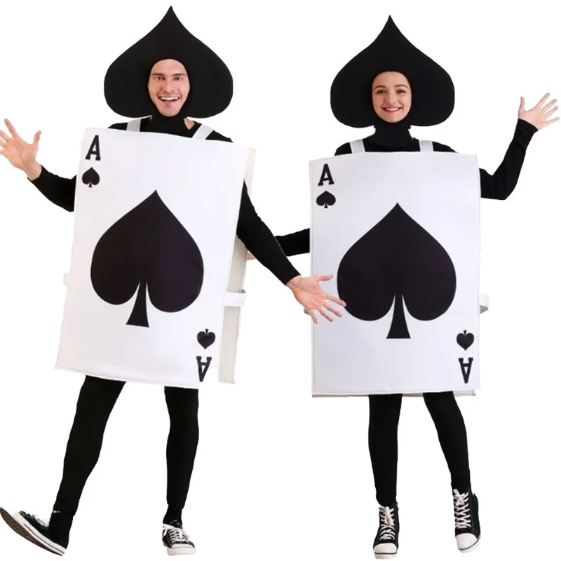 Rot Halloween Neuankömmling Bla Cherry Poker Card Onesie Par Performance Kostüm Lustiger Cosplay Anzug Damen Faion