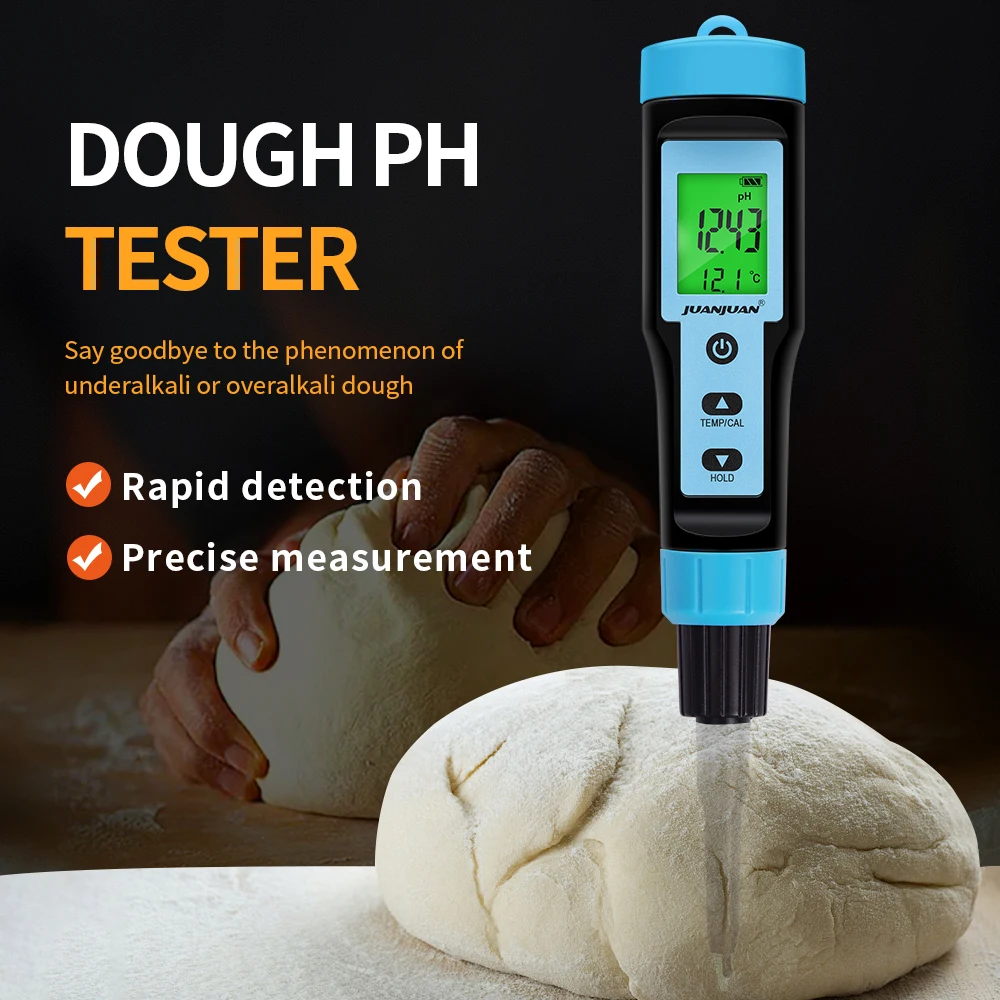 

Digital Food PH Meter with Backlight High Accuracy Sensor Temp Acidity Tester for Soil Cosmetic Food Cheese Meat Fruit Dough