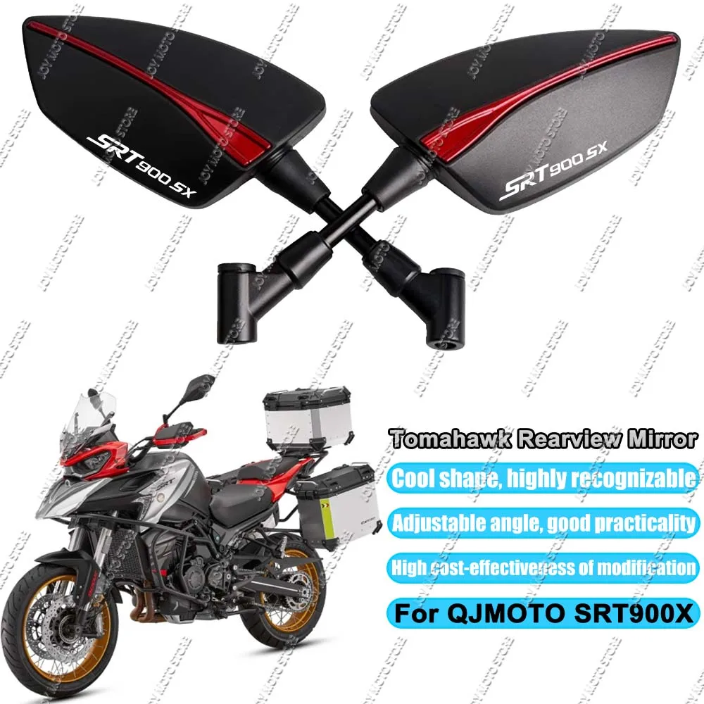 

For QJMOTO SRT900X srt900x Universal CNC Aluminum Tomahawk Rearview Mirrors 8mm 10mm Motorcycle Side Mirrors