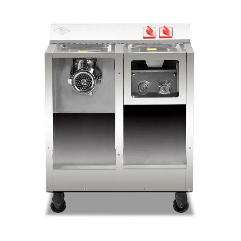 

Stainless steel commercial meat grinder, dual motor multi-function grinder slicing and shredding machine