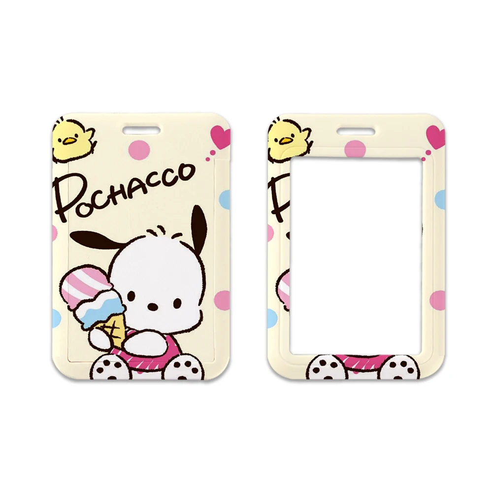 Kawaii Sanrio Pochacco Kaarthouder Cartoon Student Campus Maaltijdkaart Sleutelhanger Borst Kaart Werk Id Card Tas Geschenken