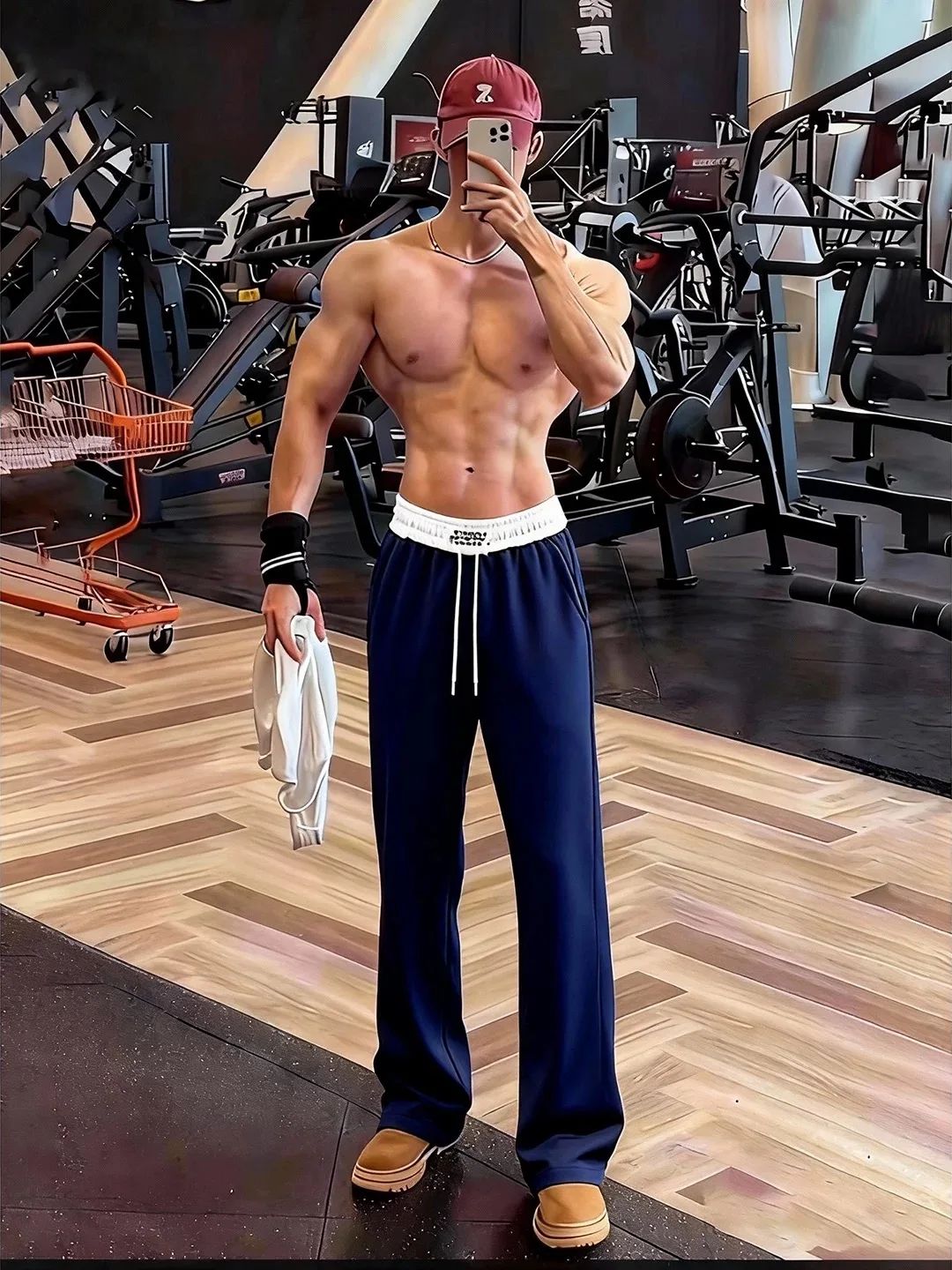 

K Синие Американские Sle Fitn Тяжелые спортивные штаны с изогнутыми лезвиями Мужские зимние прямые свободные повседневные длинные брюки на подкладке Fce