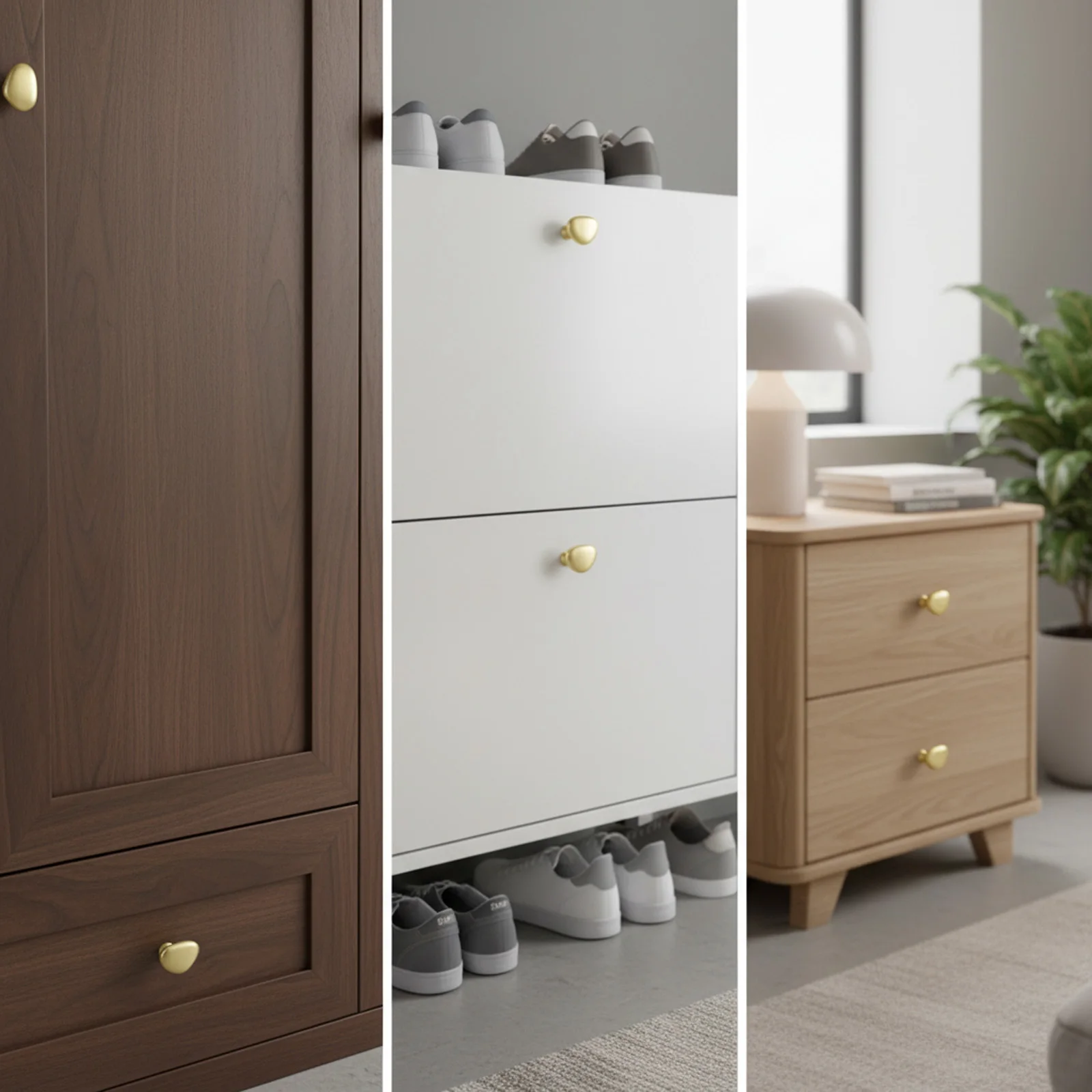 Modern Cabinet Knob Zinc Alloy Pebble Pull Handle for Wardrobe Shoe Cabinet Bedroom Furniture Anti-Fingerprint Durable