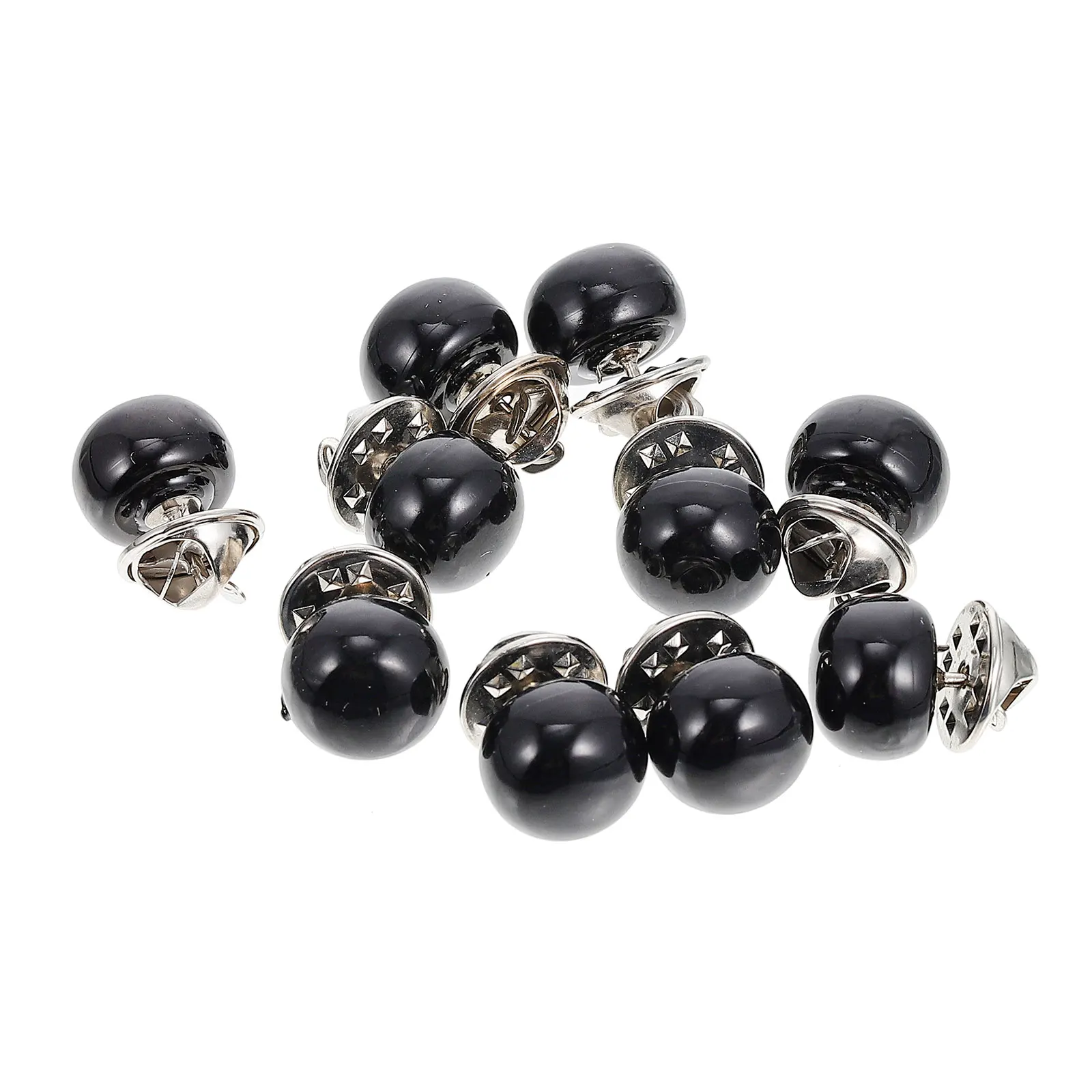 

10Pcs Invisible Snaps Faux Pearl Corsages Black Safety Skirt Buttons Clothes Decorations Metal Craftsmanship Easy Store Tool