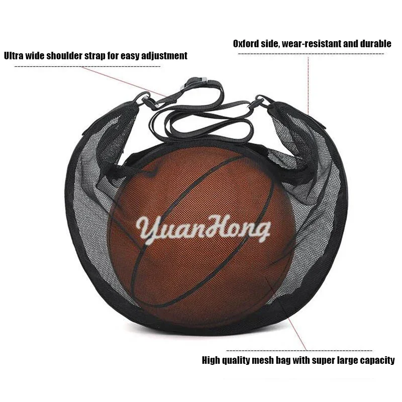 Mochila portátil de basquete com cordão, bolsa de malha para armazenamento de bola de futebol e vôlei, esportes ao ar livre, bolso de rede de armazenamento