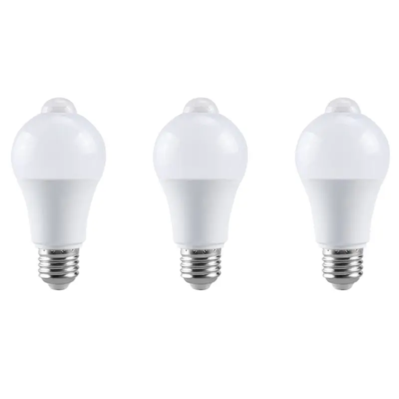3X 85-265V E27 PIR Motion Sensor Lamp 12W Bulb With Motion Sensor Infrared Motion Detector Security Light Warm Light-B61B