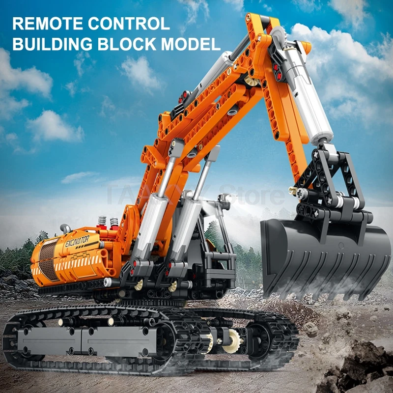 2.4GHZ Remote Control Excavator Building Blocks Electric Shovel Moc Technology APP&RC Bricks Set Kids Play House Toys Gifts